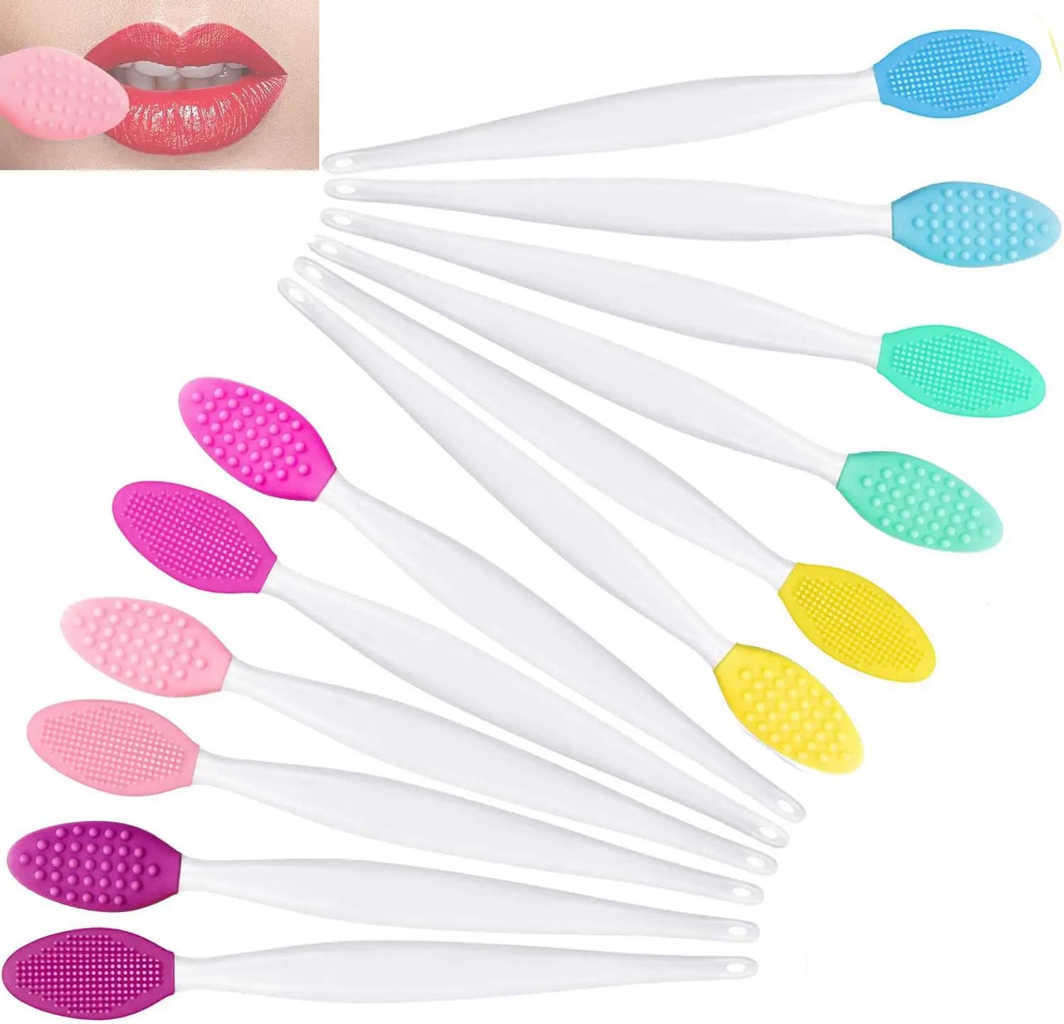Brosse à lèvres en Silicone, 30 pièces, douce, Double face, exfoliante, nettoyage du visage, du nez, outil de beauté pour hommes et femmes