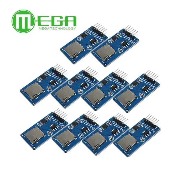 10 pcs/lot carte Micro SD mini module de lecteur de carte TF interfaces SPI avec puce de convertisseur de niveau pour arduino