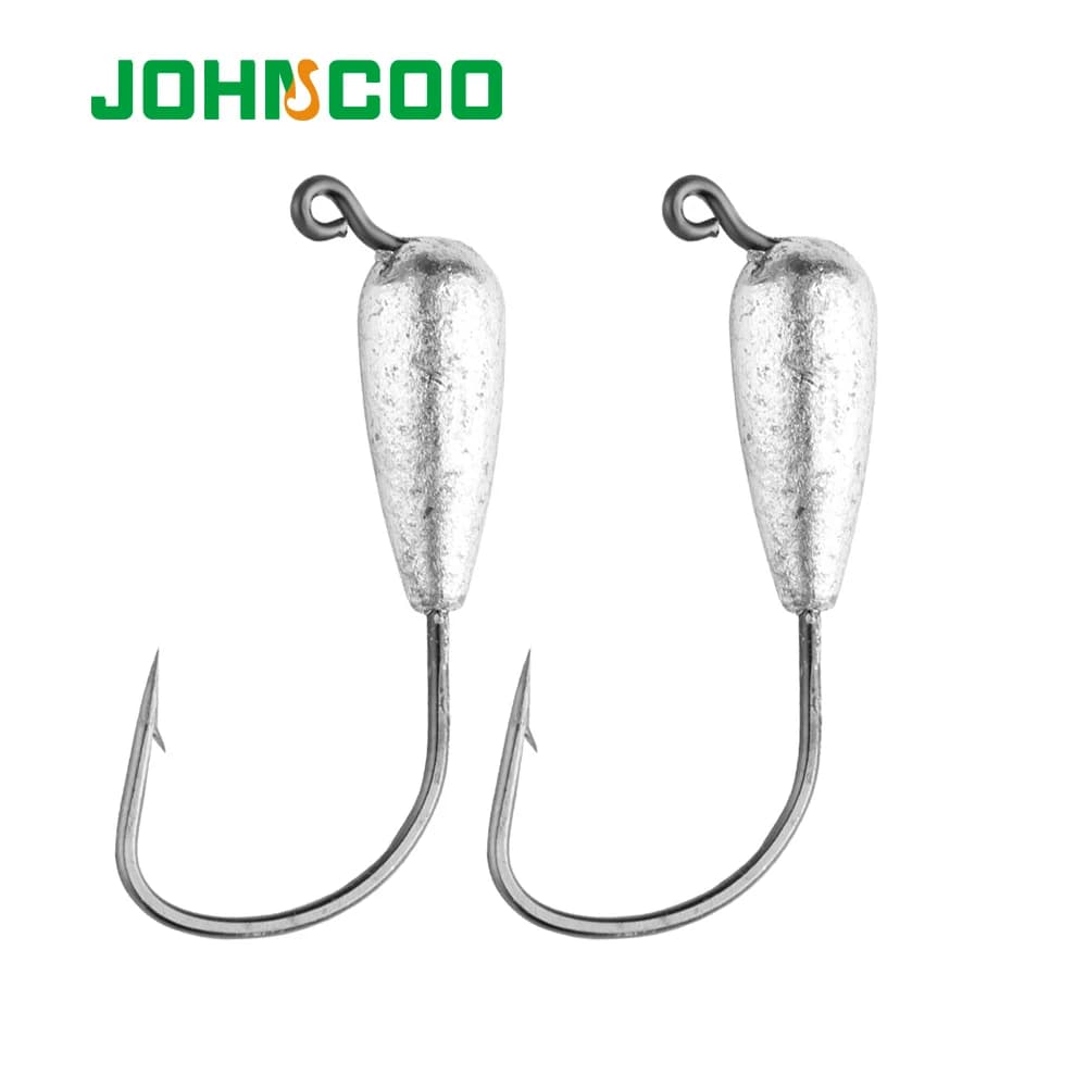 JOHNCOO – tête de gabarit avec hameçon, appât artificiel idéal pour la pêche en eau douce ou salée, au bar, goutte d'eau