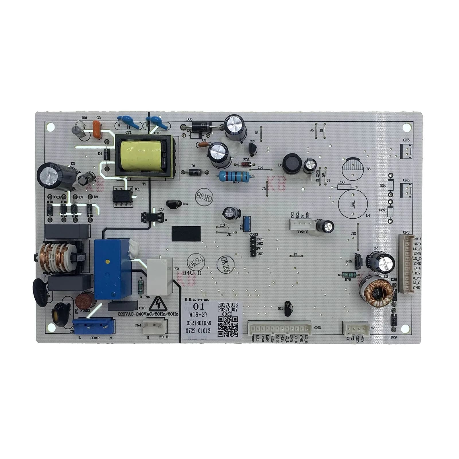 Homa W19-27 0321801056 Carte de commande d'alimentation PCB principale de réfrigérateur pour réfrigérateur Kenwood Sharp