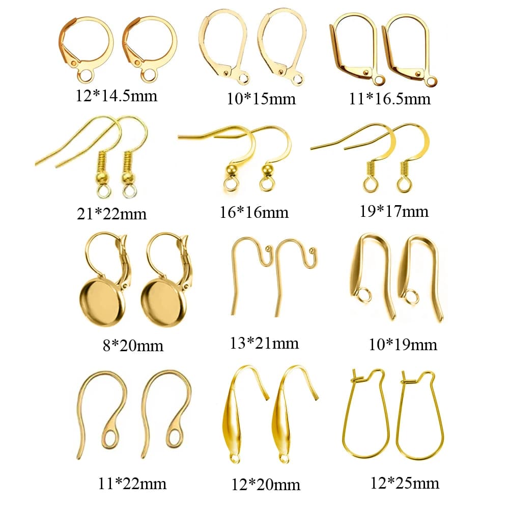 20 pièces/lot de fermoirs à boucles d'oreilles français en acier inoxydable, bases de crochets pour boucles d'oreilles, accessoires pour la fabrication de bijoux DIY