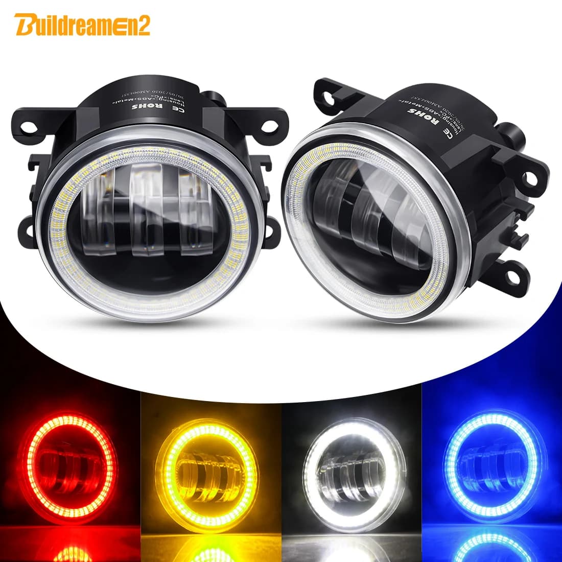 2 X phare antibrouillard Angel Eye pour Mitsubishi Outlander Pajero L200 Colt endavour Galant Lancer voiture lentille LED DRL antibrouillard lampe de conduite H11