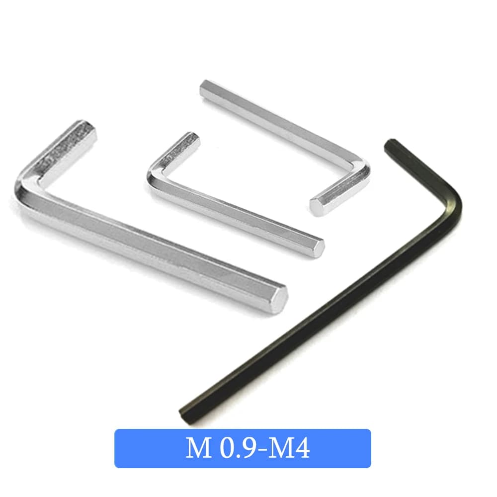 Clé hexagonale plate pour ordinateur M0.9 M1.27 M1.5 M2.5 M3 M4, Allen métrique, extrémité à pointe plate, petite taille, clé noire et blanche