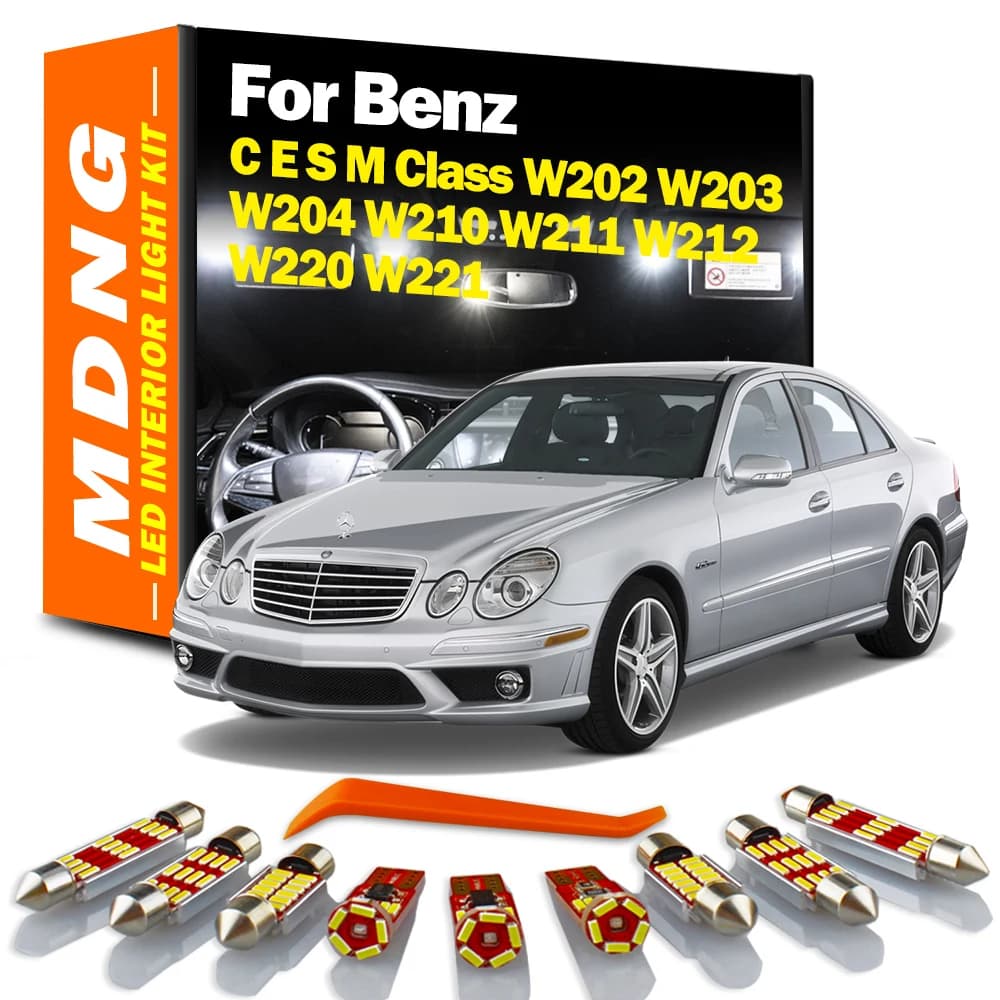 MDNG – ampoules LED Canbus pour porte intérieure, Kit d'éclairage pour Mercedes Benz classe C E S M W202 W203 W204 W210 W211 W212 W220 W221