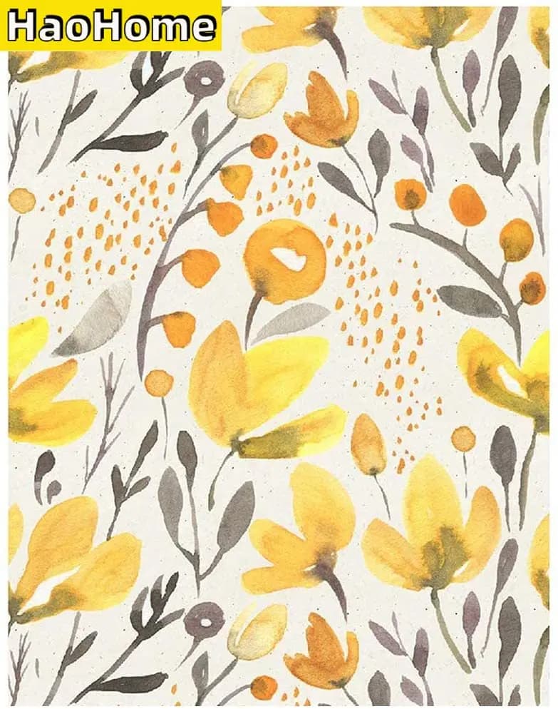 Papier Peint Auto-Adhésif Kapok à Fleurs Fraîches Jaunes, Perfecinterconnexion Sans Couture, Papier Peint Préencollé