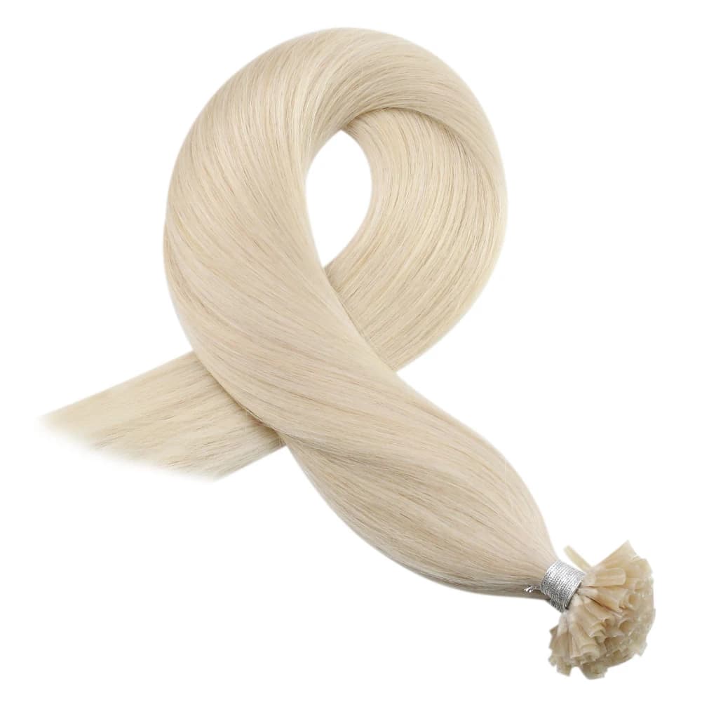 Moresoo U pointe Extensions de cheveux cheveux humains kératine droite blanc blond Fusion chaude 100% naturel cheveux humains Machine Remy ongles conseils