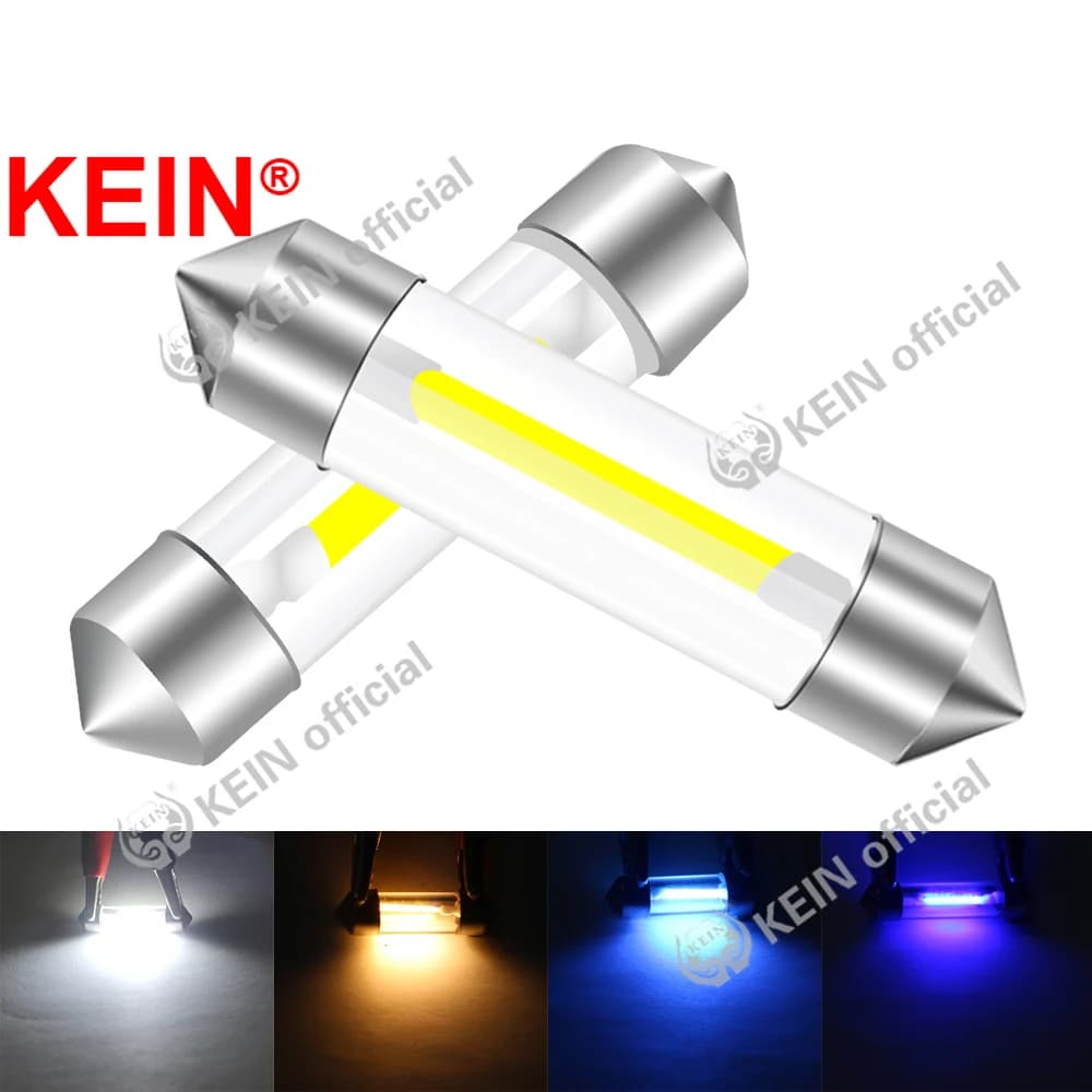 Ellin-Ampoule LED blanche chaude pour voiture, lampe de lecture intérieure, SVklift, C5W, C10W, 31mm, 28mm, 31mm, 36mm, 39mm, 41mm, 6V, 12V, 24V, 10 pièces
