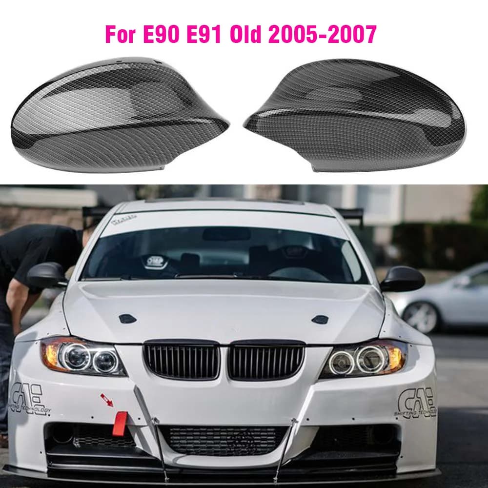 Couvercle de Rétroviseur Latéral en Fibre de Carbone ABS, pour BMW E90 E91 2005-2007 E92 E93 2006-2009 M3 Style E80 E81 E87