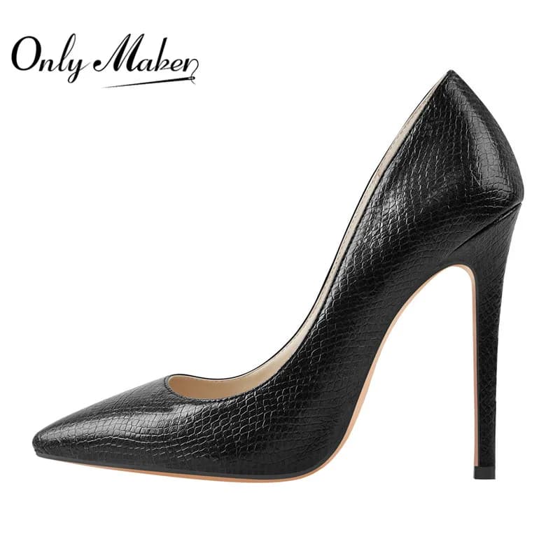DALTolMaker-Escarpins Noirs à Enfiler pour Femme, Chaussures Classiques à Talons Hauts de 12cm, à la Mode