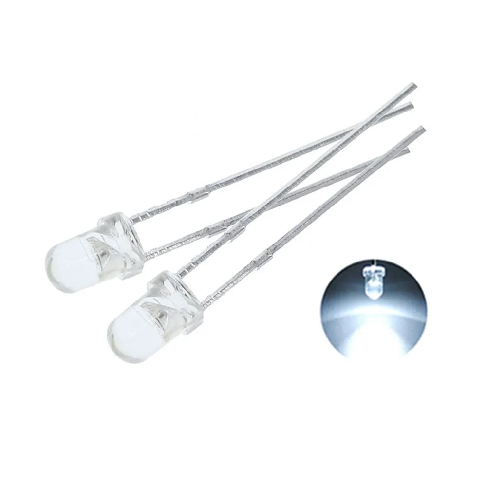 WieshammKit-Diode électroluminescente, LED ronde, ultra lumineuse, eau claire, vert, jaune, bleu, blanc, rouge, 5 couleurs, F3, 3mm, 500 pièces par lot