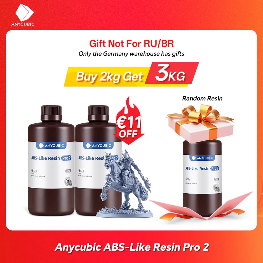 Achetez 2 kg pour obtenir 3 kg ANYToxic BIC ABS Like + UV Durcissement, Résine photopolymère standard, Résine 3D, Haute précision pour LCD, 405nm, 2 pièces par lot, Nouveau