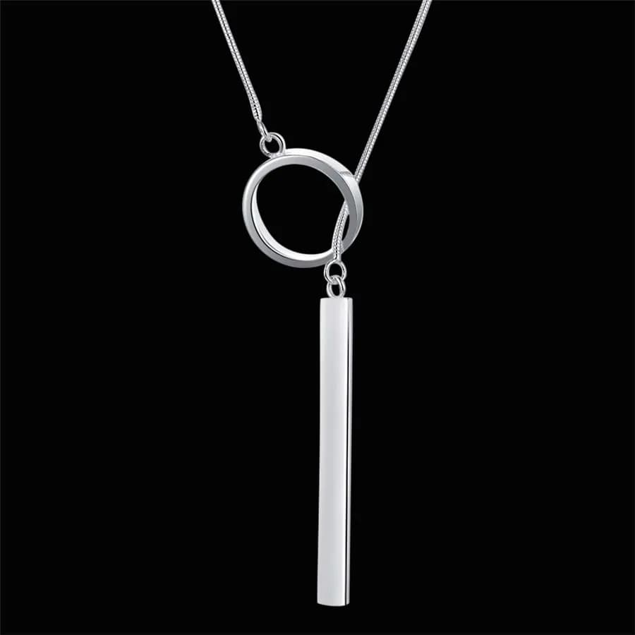 Nouveau collier en argent Sterling 925 pour femmes, bijoux de 18 pouces, pendentif rond créatif, à la mode, cadeaux de noël et de mariage