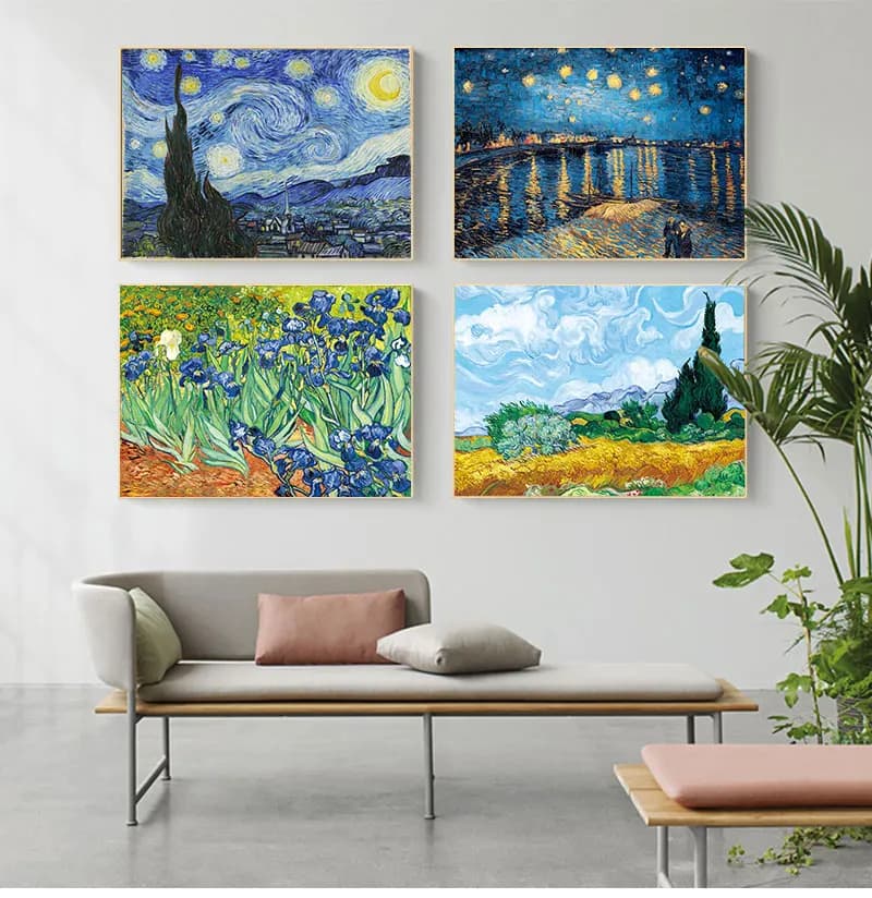Affiche imprimée, image murale de décoration de maison, peintures murales Van Gogh, peinture à l'huile, œuvres de tournesol abricot abstrait A4 A3 A2, toile d'art