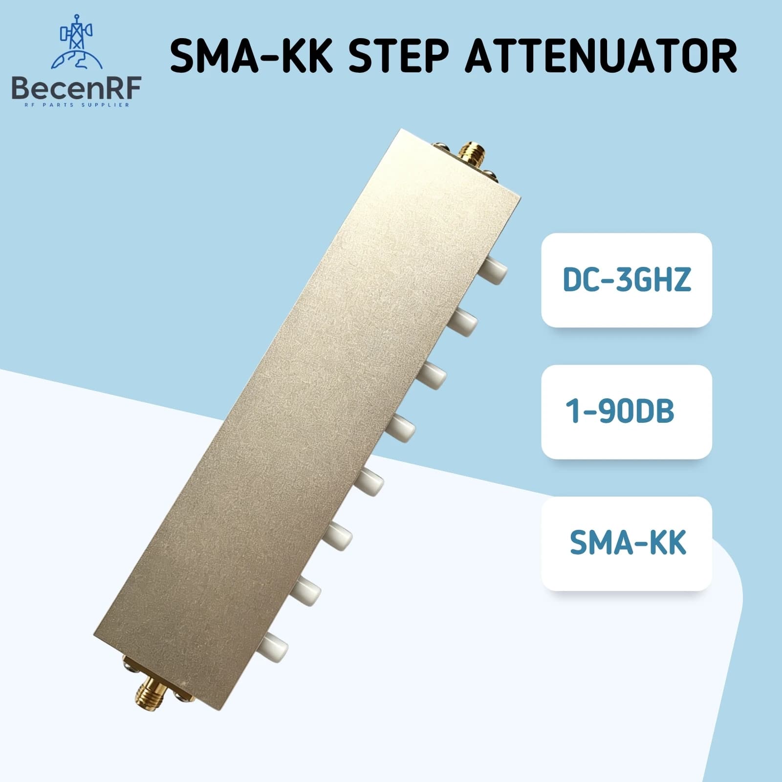 Atténuateur RF variable DC-3G 50 ohms 5W SMA, atténuateur à niveaux réglables 0-90 dB
