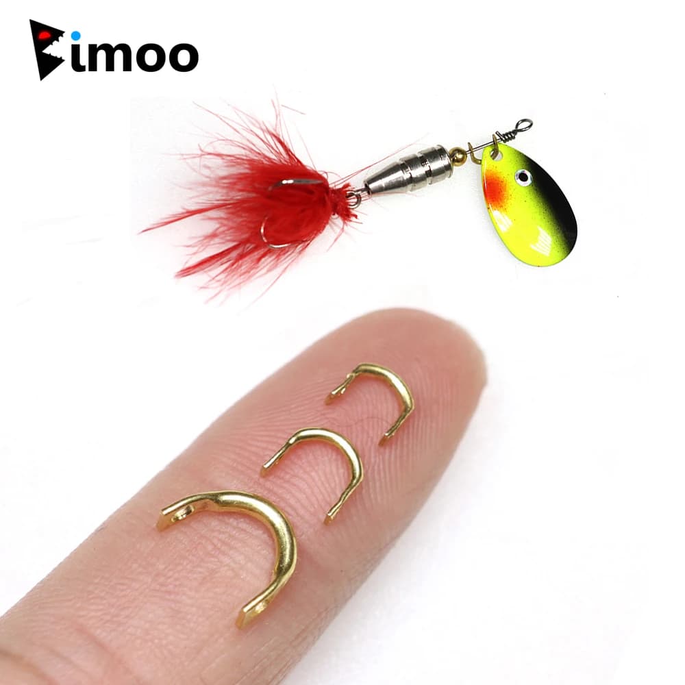 Bimoo – leurres de pêche en laiton, accessoires en forme de U, Spinner facile à tourner, S M L, 50 pièces