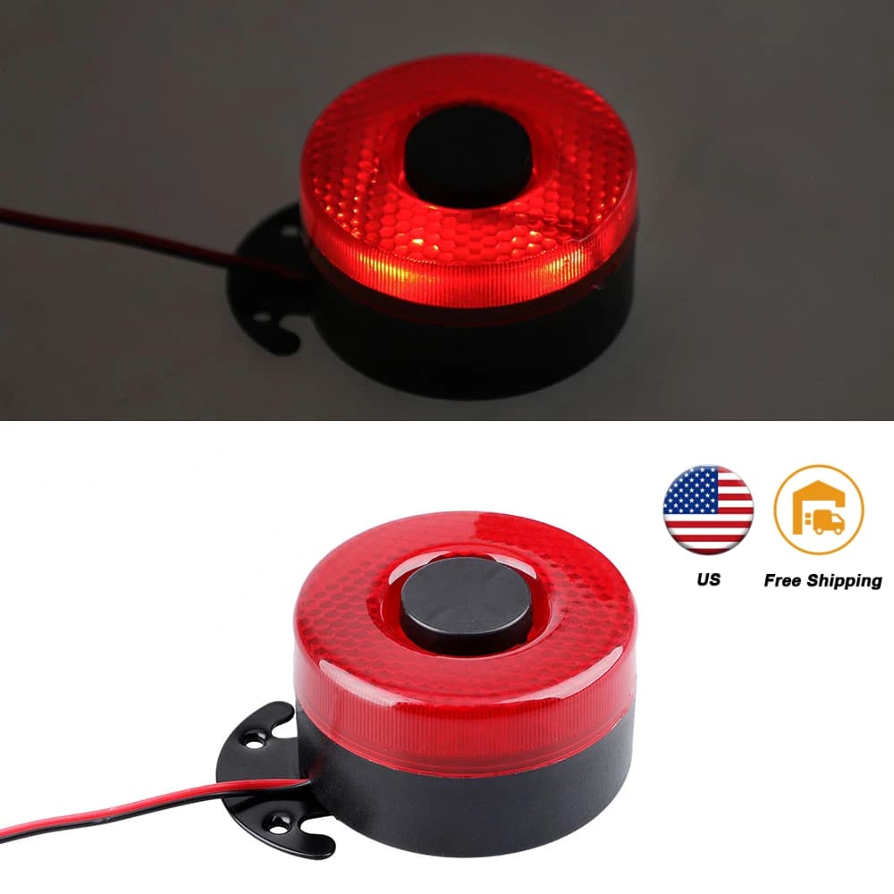 Klaxon à Air avec LED Rouge pour Voiture, Bateau et Camion, Sirène à 6 Signaux Sonores, Alarmes de Secours, DC 12V-24V