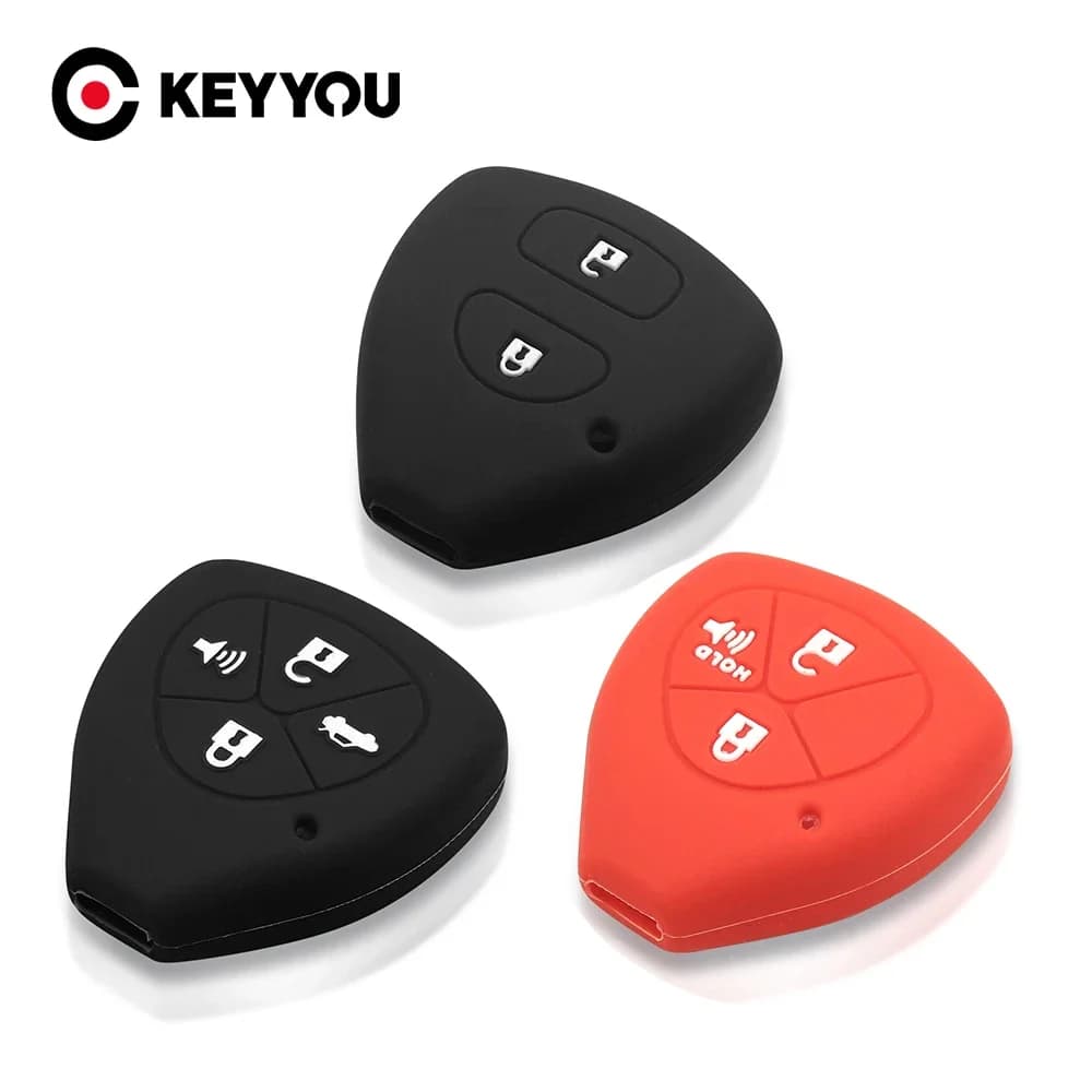 EllYYOU-Juste de clé de voiture en silicone pour Toyota, Auris, HiLux, CorTrustFortuner, Prado, Verso, Camry, Yadditif, Vitz, Vios, Ractis, 2 boutons, 3/4 boutons