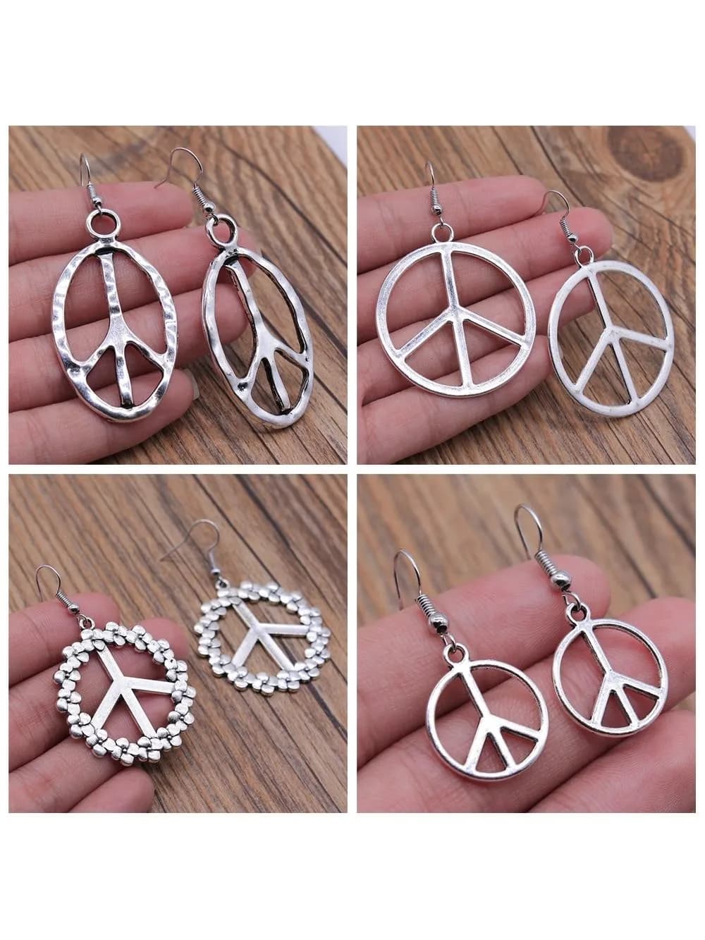 Boucles d'Oreilles Pendantes en Bronze Antique pour Femme, Style Punk, Vintage, Paix, Attention