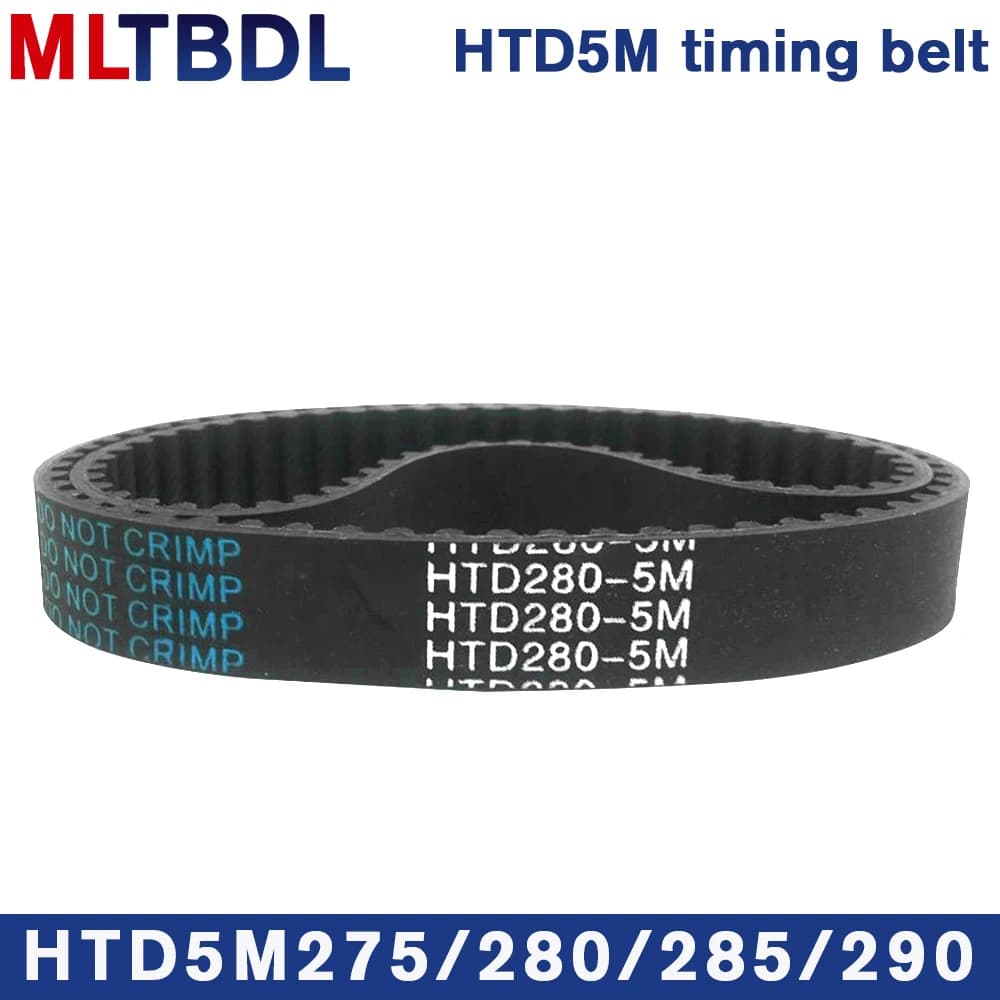 Courroie de distribution HTD 5M, 275/280/285/290mm, longueur 10/15/20/25mm, largeur 5mm, pas de poulie en caoutchouc, courroie synaville 55 56 57 58