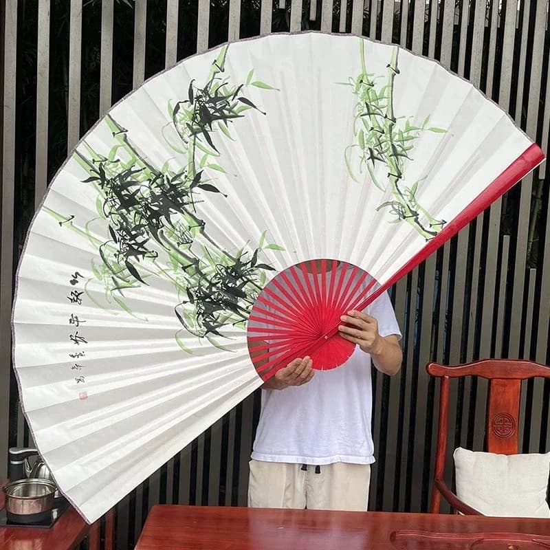 Ventilateur mural en papier Xuan, peinture à la main, pliant, classique, décoration de salon, ameublement