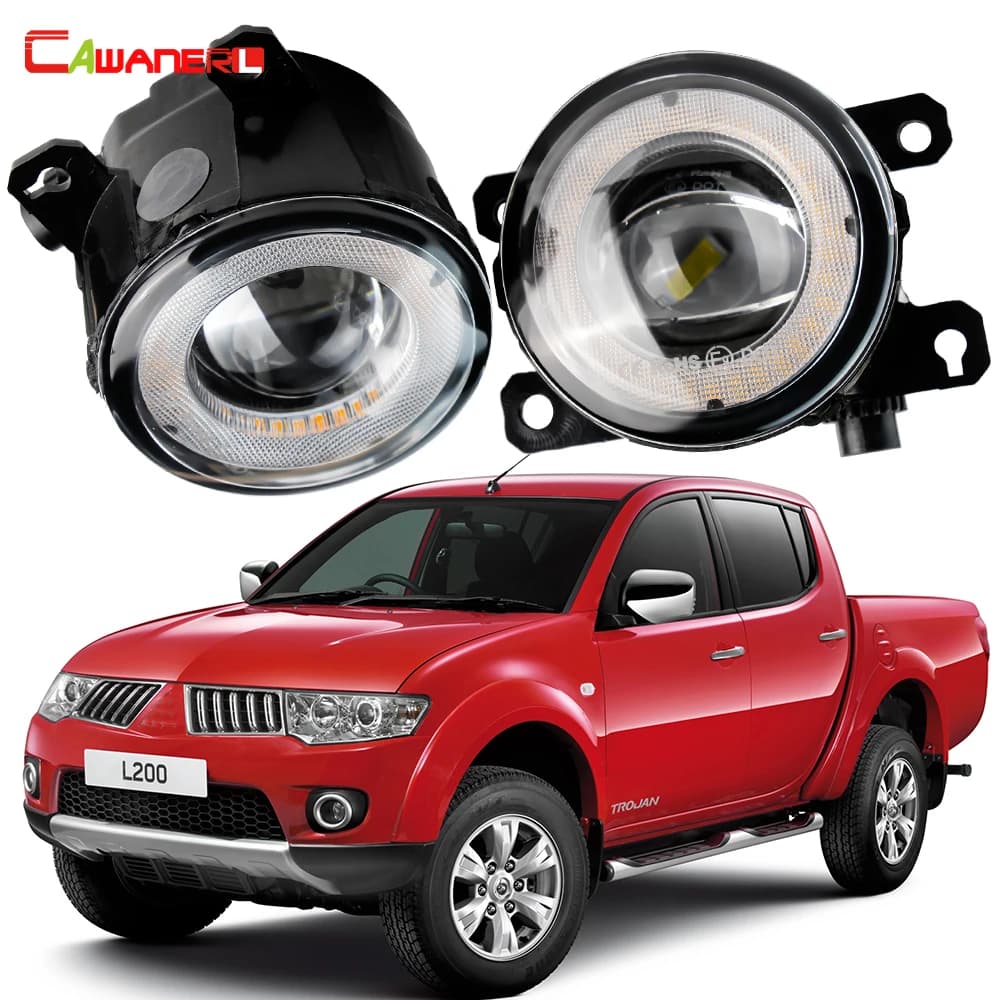 2 X ensemble de phares antibrouillard de voiture LED Angel Eye DRL feux de jour 30W 8000LM 12V pour Mitsubishi L200 Strada Triton 2005-2019