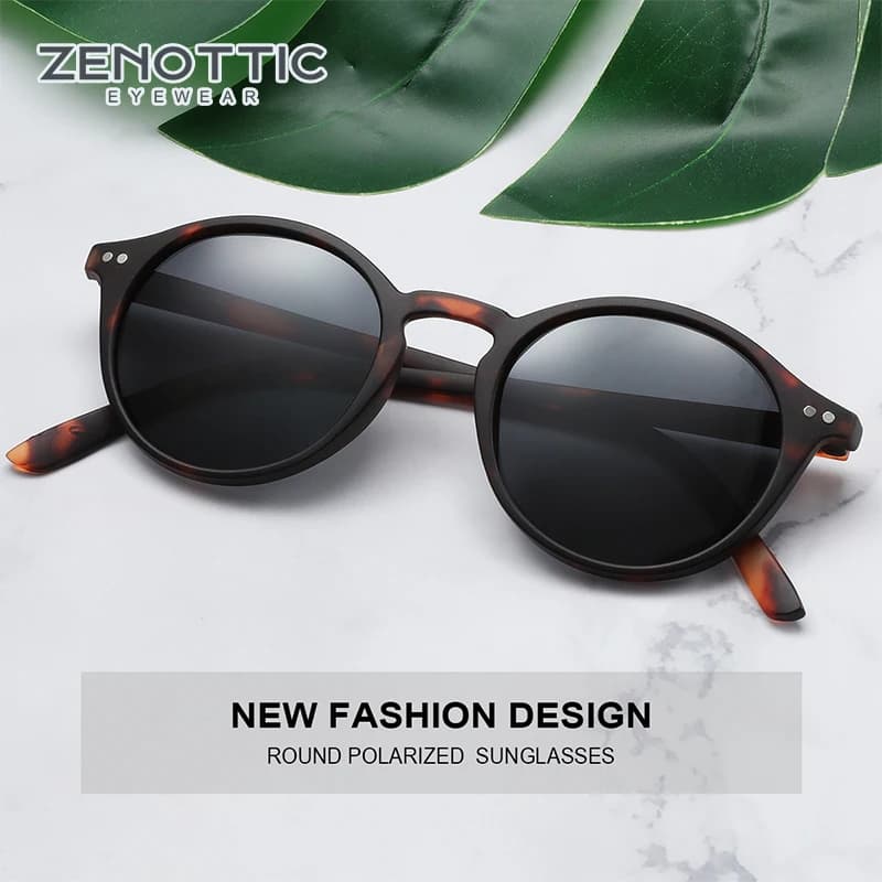 ZENOTTIC-Lunettes de soleil polarisées vintage pour hommes et femmes, lunettes de soleil rondes rétro, nuances de lunettes UV400, créateur de marque, mode