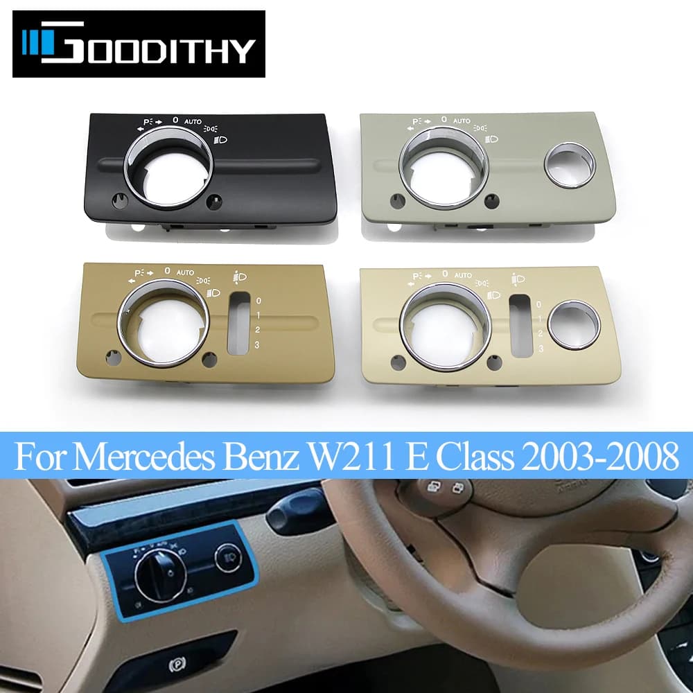 Panneau de remplacement de lampe frontale pour Mercedes Benz W211 Classe E 320 350, intérieur de voiture LHD Prada, couvercle de commutateur d'éclairage de sauna, garniture de panneau