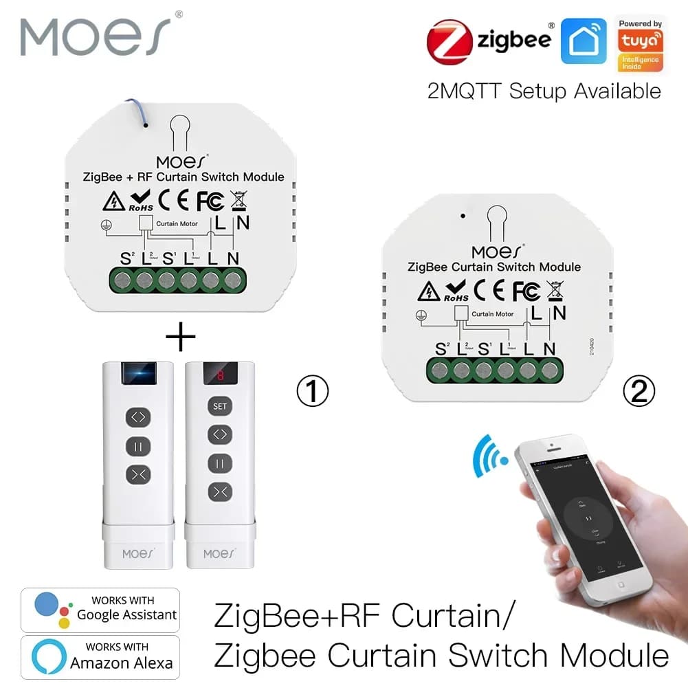 MOES ZigBee 3.0 Module de commutateur de rideau intelligent motorisé volet roulant stores moteur Tuya vie intelligente Alexa Echo Google Home