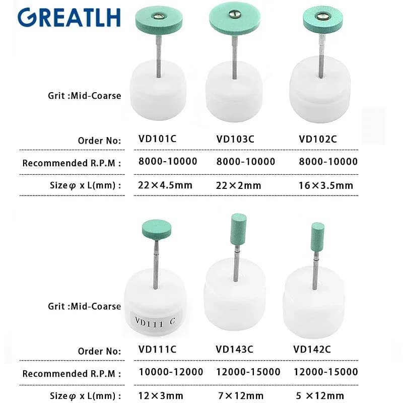 Tête de polissage diamant en céramique, laboratoire dentaire, broyeur diamant en céramique, vernis en porcelaine, outil de polissage des dents dentaires