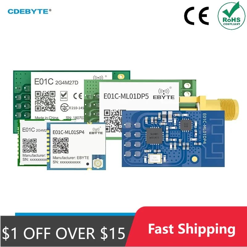 Module SPI rf Si24R1 PA LNA 2.4GHz, 100mW, 20dBm, série E01C, transmetteur et récepteur sans fil longue portée de 2.5km, nRF24L01 +