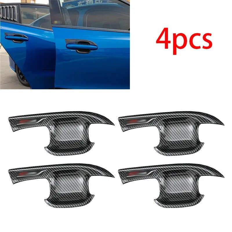 Couvercle de Poignée de Porte Extérieure de Voiture, Noir/Argent, Décoration en Fibre de Carbone, Accessoires pour Ford Focus MK4 2019 2020, 4 Pièces