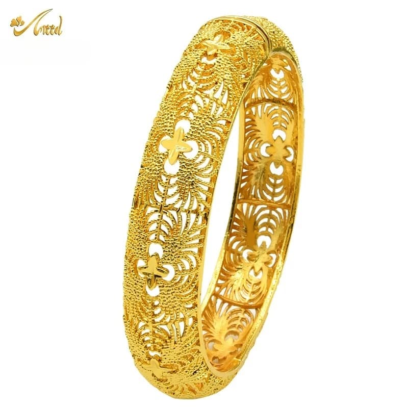 ANIID Dubai 24K couleur or Bracelets pour femme bijoux de luxe Designers Bracelets indiens africain arabe gros mariage mariée