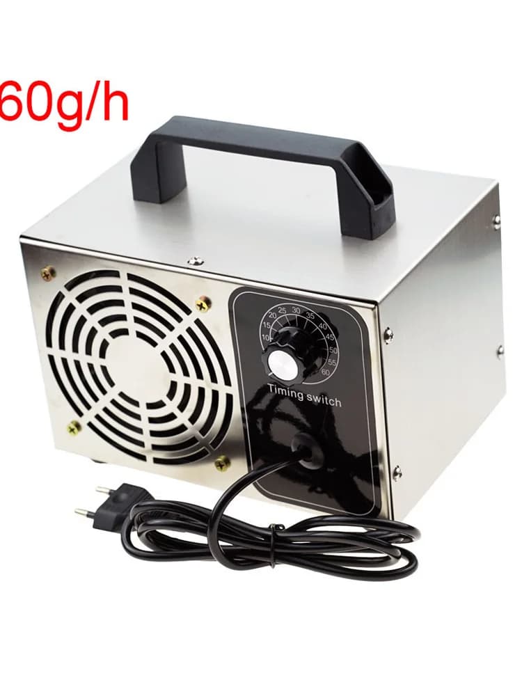 Purificateur d'air portable générateur d'ozone, O3, nettoyeur d'ologging, désinfection à domicile, éliminateur de formaldéhyde, 220V, 60g