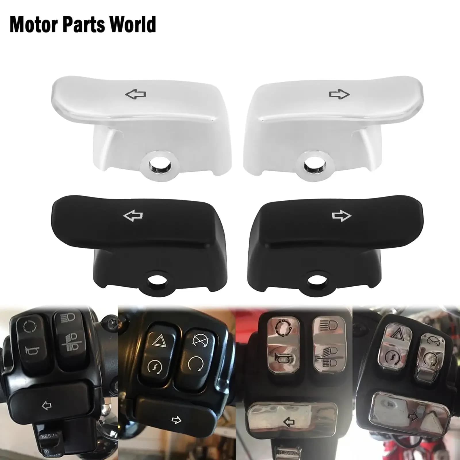Capuchons d'extension de clignotants de moto, noir et chrome, Harley Sportster XL Heritage Softail Classic FLSTC ocia Fat Bob FXDF, 2 pièces
