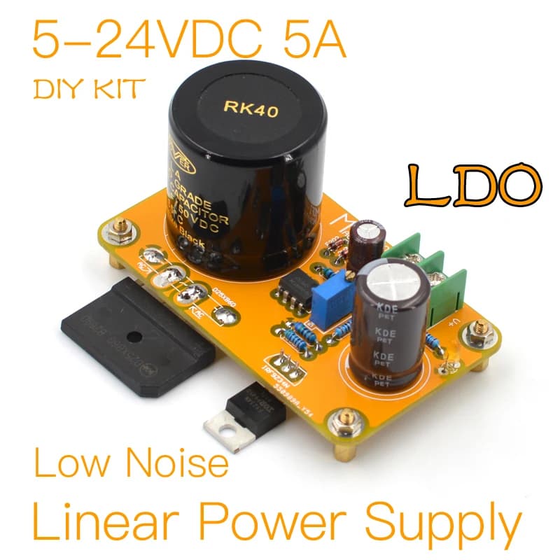 Alimentation linéaire Mosfet MOFI-LDO5A (SingleRail) 5-24VDC 5A KIT de bricolage