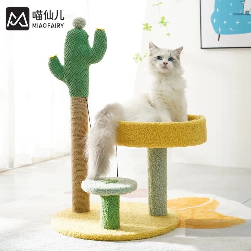 Sisal chat arbre Cactus Style chat tour chaton escalade cadre mignon drôle saut plate-forme Sisal chat griffoir fournitures pour animaux de compagnie