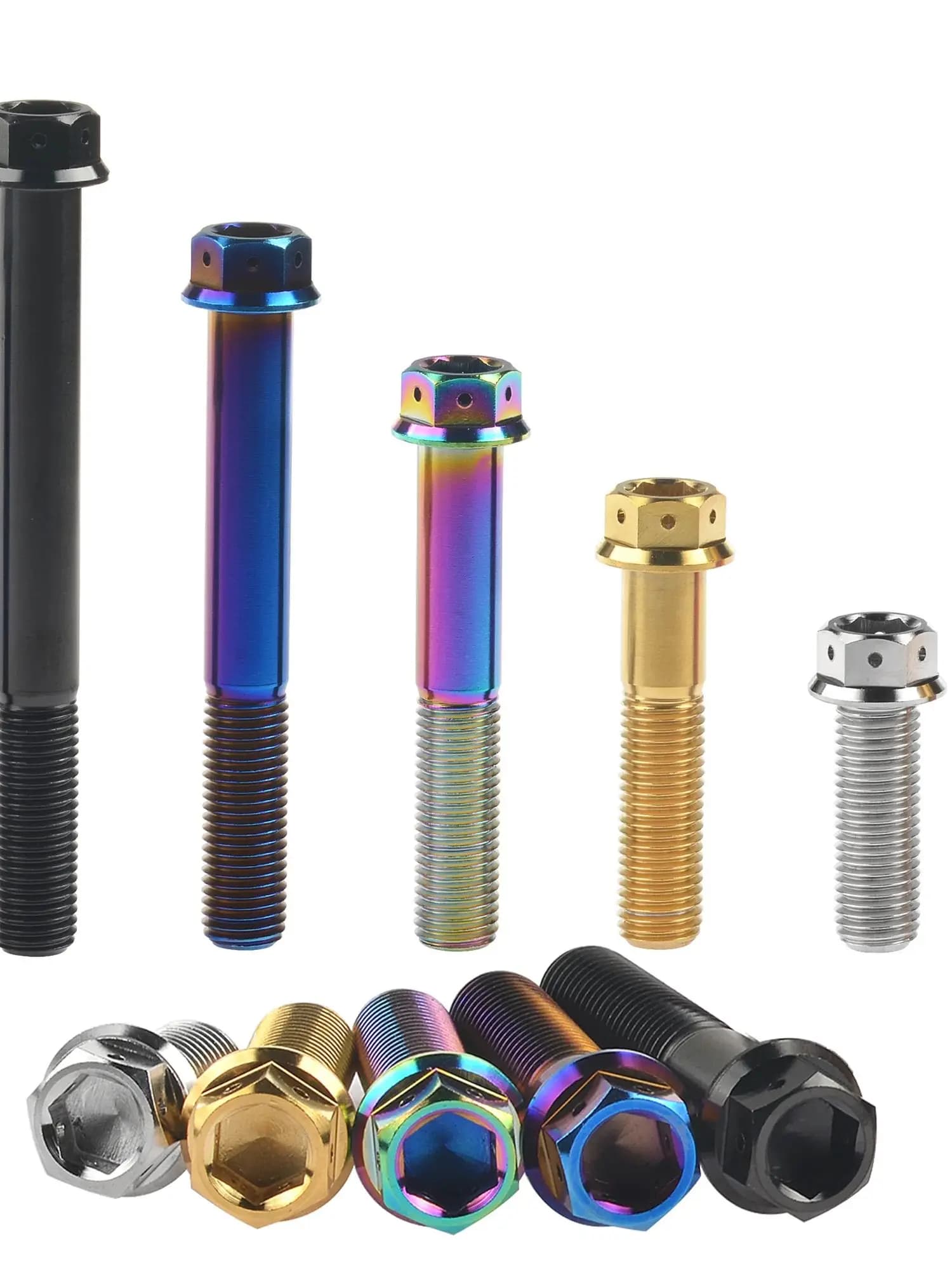 Tgou boulon en titane M10x20 ~ 90mm pas 1.25/1.5mm bride vis hexagonales intérieures et extérieures pour frein à disque de moto réaménagé