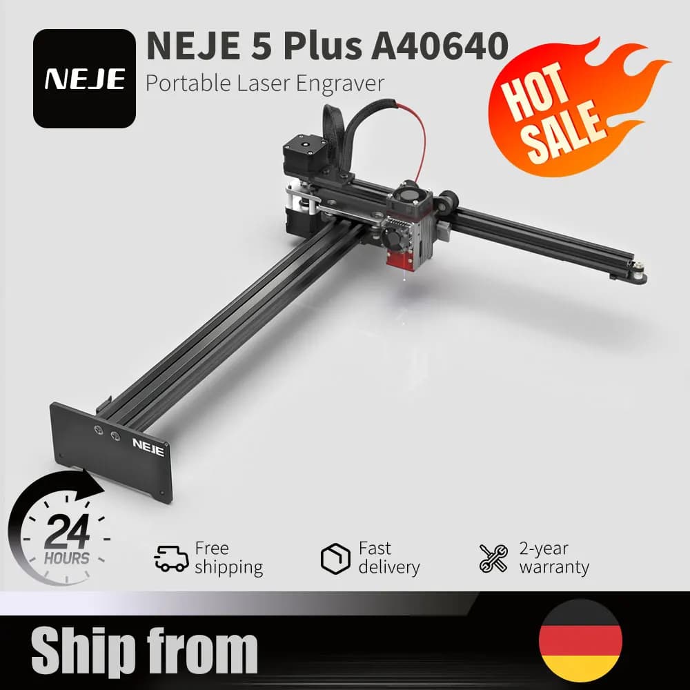 Machine de gravure laser NEJE 5 PLUS A40640, machine de gravure CNC de bureau professionnelle, application pour la gravure et la découpe sur bois, acier, cuir, outils de bricolage