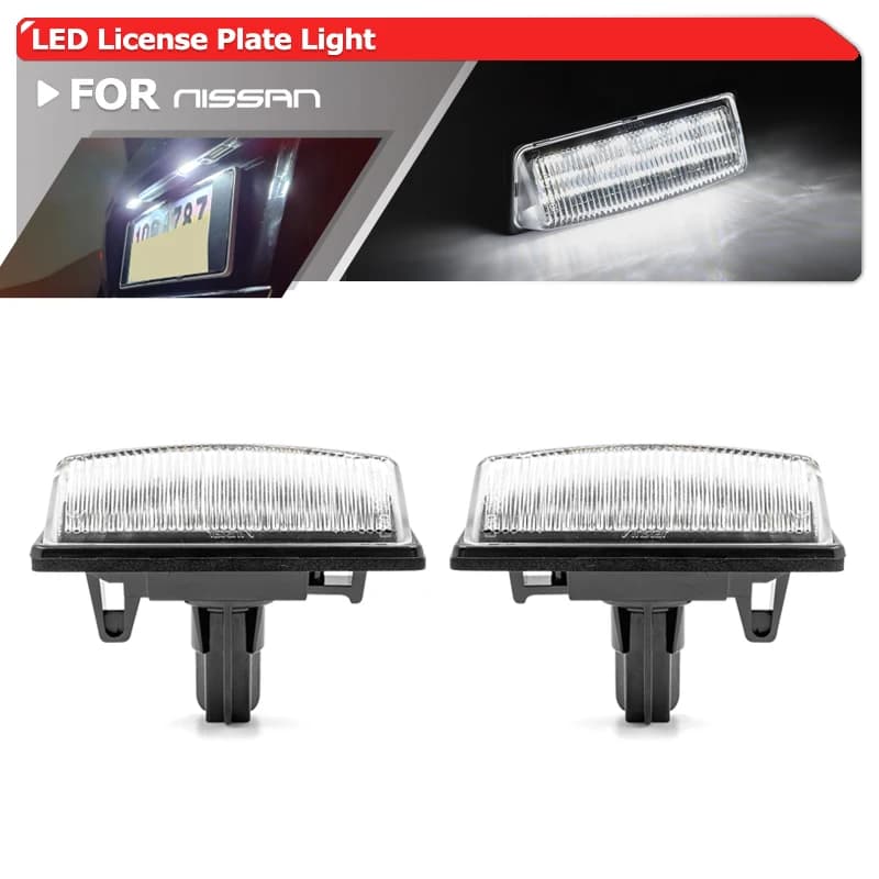 Lumières de plaque d'immatriculation pour Nissan Teana Tidda Altima JX35 Sylphy Sunny Pathfinder Quest Pulsar SMD blanc Canbus Led, 2 pièces