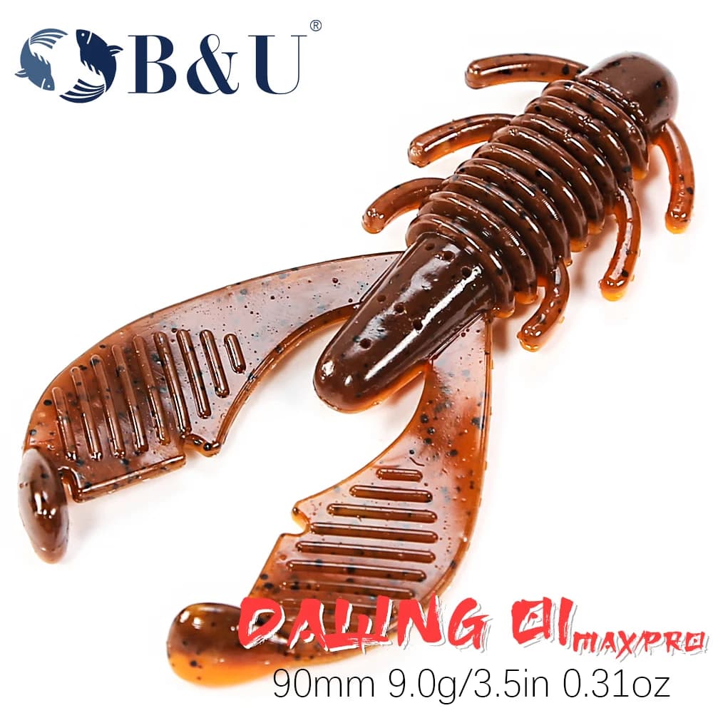 B & U craws crevettes appât souple 90mm odeur avec sel Silicone artificiel leurres de pêche gabarit Wobblers basse carpe Pesca matériel de pêche