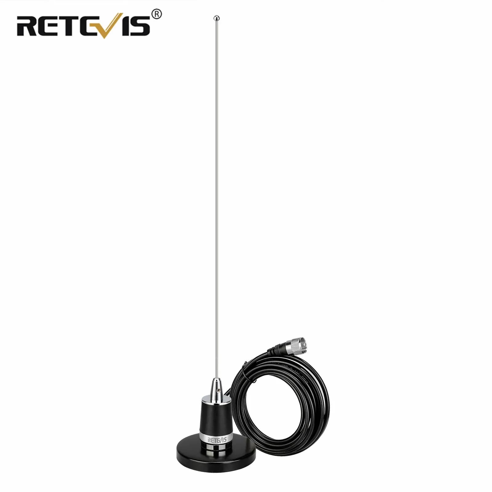 Antenne de voiture Retevis MR200 avec Base de montage magnétique connecteur NMO VHF UHF double bande 144/430MHz câble coaxial de 4M pour Retevis MA1