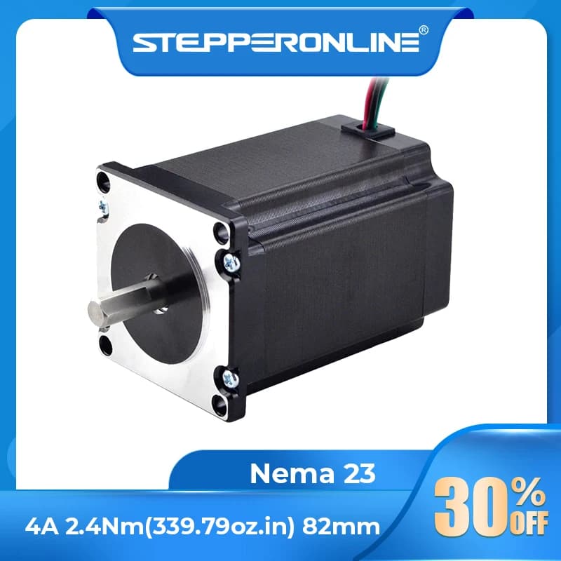 STEPPERONLINE Nema 23 moteur pas à pas 2.4Nm 57x82mm 4A D = 8mm Nema23 moteur pas à pas CNC routeur gravure fraiseuse