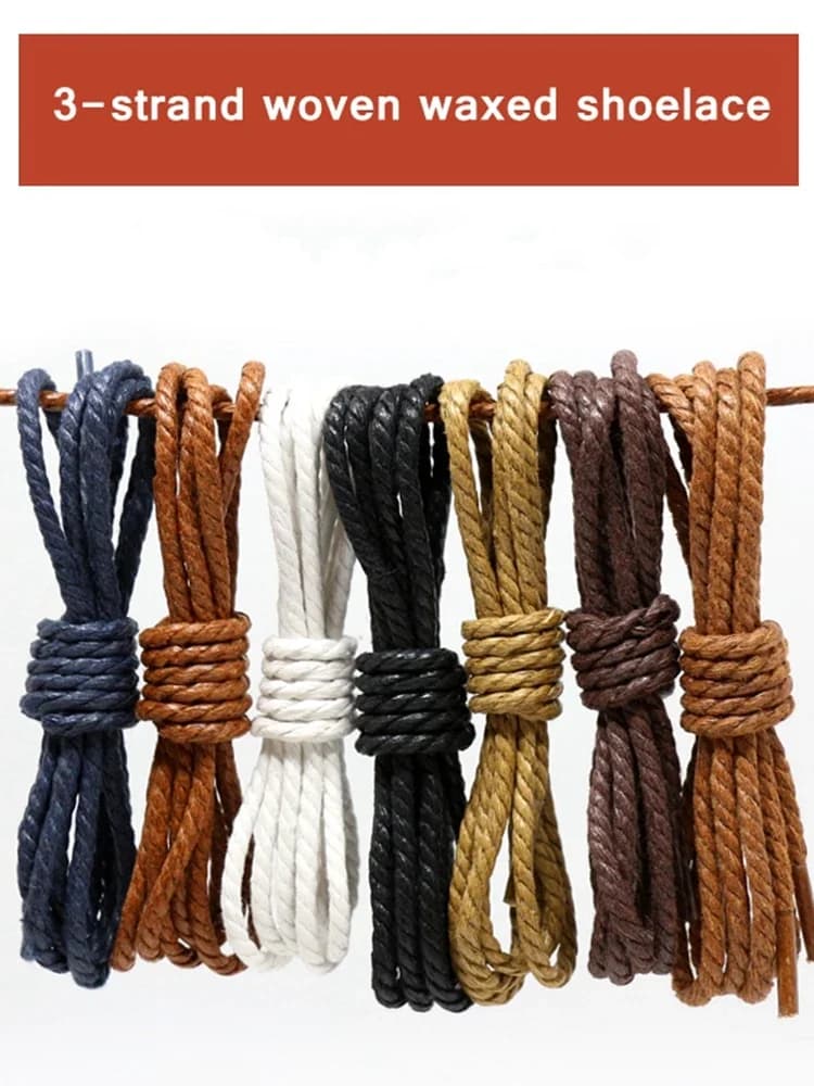 1 paire lacet lacets en cuir décontracté lacets ronds cirés chaussures Martin bottes chaussures de Sport cordon cordes 60/90/120/150CM