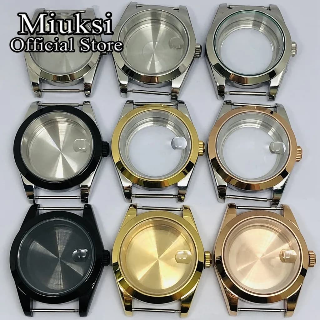 Miuksi – boîtier de montre saphir, 36mm/40mm, argent or noir, mouvement NH35 NH36 NH34 ETA2824 2836 Miyota8215 PT5000 DG2813 3804