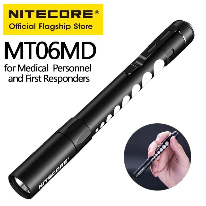 NITECORE-Stylo médical MT06MD, lampe de poche, premiers secours, lanterne LED, lampe de poche pour médecin, infirmière, urgence extérieure, batterie AAA