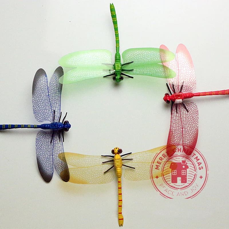 Autocollants muraux libellule de Simulation 3D de 14cm, décoration de maison, artisanat créatif, bouteille de jardinage, décoration murale pour salle de fête d'anniversaire pour bébé