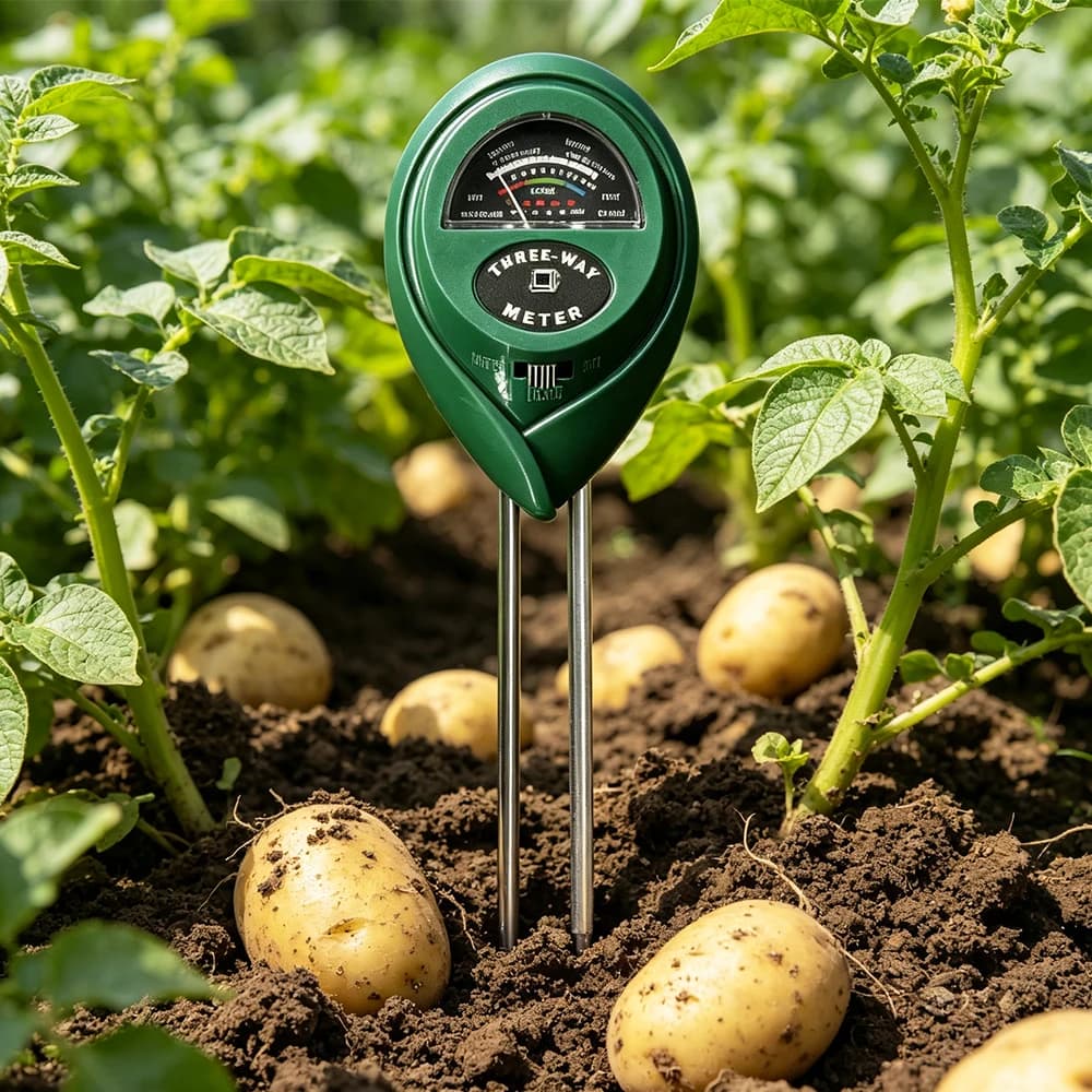 Testeur 3-en-1 de l'humidité du sol, du pH et de la luminosité pour plantes de jardin et fleurs – Instrument de mesure de l'humidité et du pH