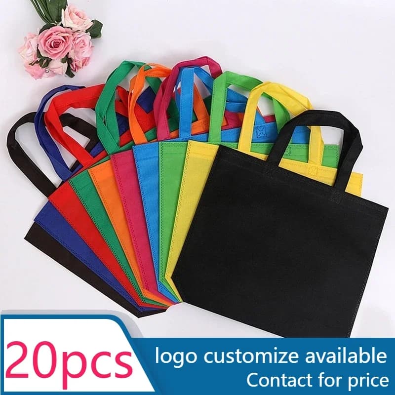 20 sacs en tissu non tissé pour la promotion/cadeaux/chaussures/Noël, possibilité de personnaliser le logo et la fabrication.