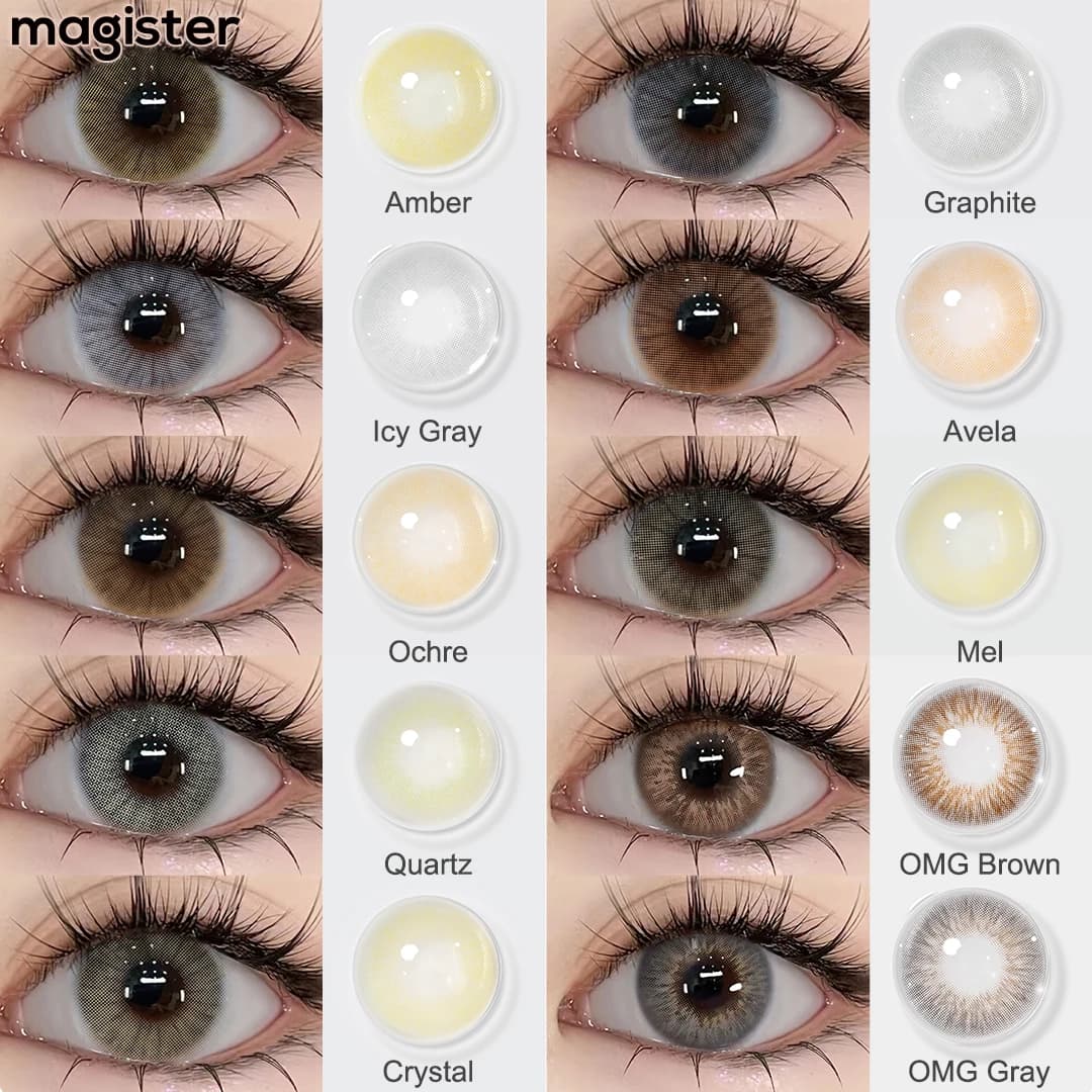 Super ! Lentilles de contact colorées MAGISTER 14.0mm petit diamètre pour peaux foncées, pupilles claires, lentilles de contact colorées 6 mois