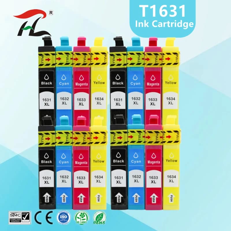 Cartouche d'encre compatible Epson 16XL T1631 1631 1632 pour WF 2650 WF-2630 WF-2660 WF-2750 WF-2760 XP-320 XP-420 XP-424